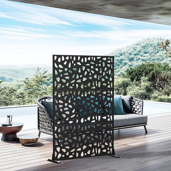 Dovelina Dean 72 in. Galvanized Steel Garden Fence Outdoor Privacy Screen Garden Screen Panels
