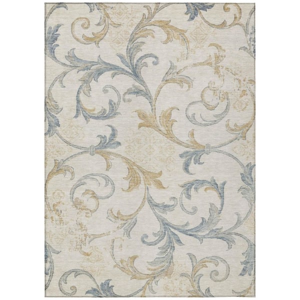 Chantille Machine Washable Indoor/Outdoor Abstract ACN3012 Linen 10 ft. x 14 ft. Area Rug