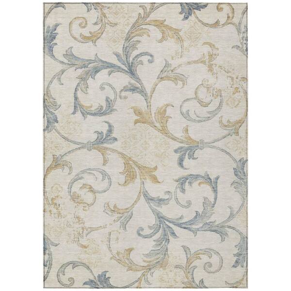 Chantille Machine Washable Indoor/Outdoor Abstract ACN3012 Linen 9 ft. x 12 ft. Area Rug