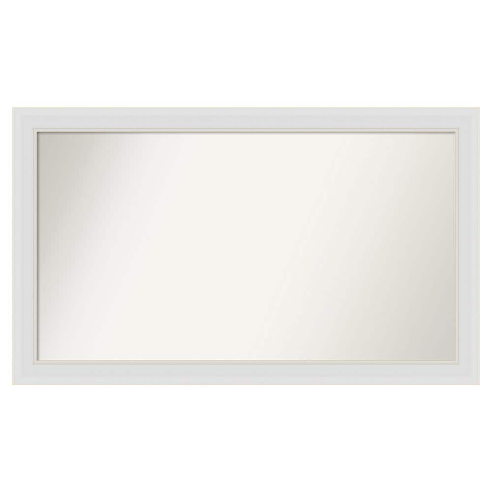 Flair Soft White Narrow 42 in. x 25 in. Custom Non-Beveled Satin Recyled Polystyrene Bathroom Vanity Wall Mirror price history on PriceWatchPro