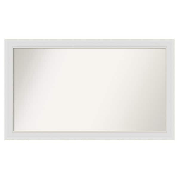 Flair Soft White Narrow 42 in. x 25 in. Custom Non-Beveled Satin Recyled Polystyrene Bathroom Vanity Wall Mirror