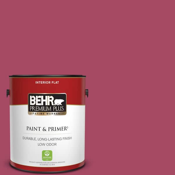 BEHR PREMIUM PLUS 1 gal. #120D-5 Glazed Raspberry Flat Low Odor Interior Paint & Primer