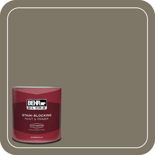 BEHR ULTRA 1 qt. Home Decorators Collection #HDC-NT-05 Aged Olive Extra Durable Flat Interior Paint & Primer