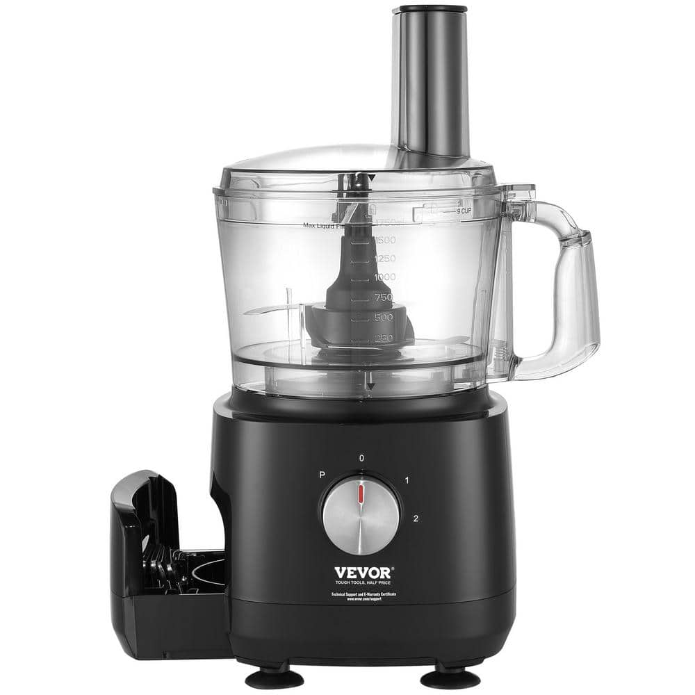 VEVOR Food Processor, 9-Cup Vegetable Chopper for Chopping, Slicing, Shredding, Puree, and Kneading, 600 Watts Stainless Steel Blade Professional