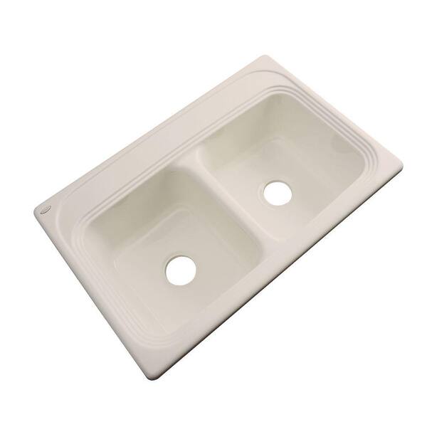 Thermocast Chesapeake Drop-In Acrylic 33 in. Double Bowl Kitchen Sink in Candle Lyte
