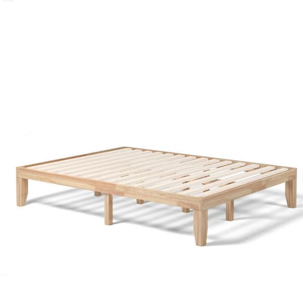 Boyel Living 14 In Natural Queen Size, Queen Size Wooden Bed Frame Without Headboard
