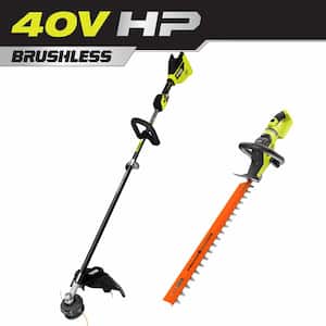 40V HP Brushless 15 in. Cordless Carbon Fiber Shaft Attachment Capable String Trimmer & 26 in. Hedge Trimmer (Tool Only)