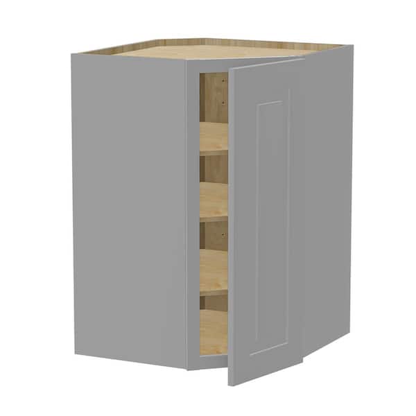 Grayson 20 in. W x 12 in. D x 36 in. H Assembled Plywood Diagonal Wall Kitchen Cabinet in Pearl Gray with Soft Close