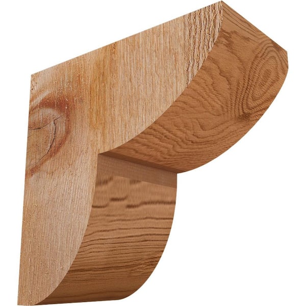 Ekena Millwork 4 in. x 8 in. x 8 in. Western Red Cedar Crestline Rough Sawn Corbel
