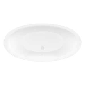 Sunstone 5.7 ft. Acrylic Center Drain Oval Bathtub in White