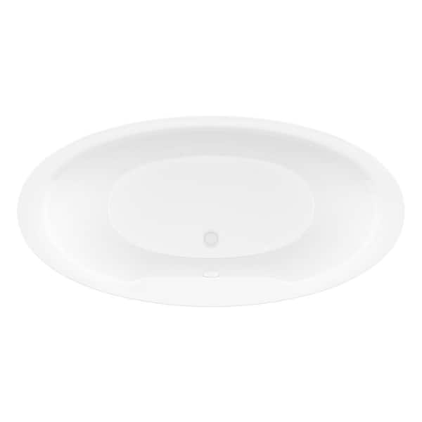 Sunstone 5.7 ft. Acrylic Center Drain Oval Bathtub in White