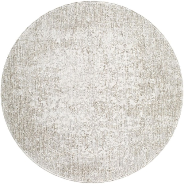 Beth Seafoam Traditional Border 5 ft. 3 in. x 5 ft. 3 in. Area Rug
