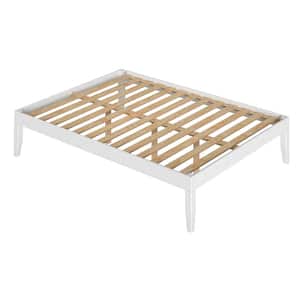 Pheba White Wood Frame Full Platform Bed