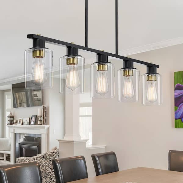 5.9 in. Clear Glass Cylindrical Wall Shade Pendant Shade with 1.65 in. Lip Fitter