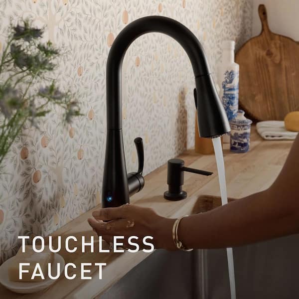 MOEN Birchfield Touchless Single-Handle Pull-Down Sprayer Kitchen Faucet in  Spot Resist Stainless 87205EWSRS - The Home Depot