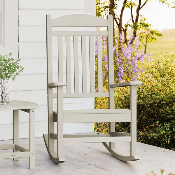POLYWOOD Grant Park Sand Plastic Outdoor Rocking Chair