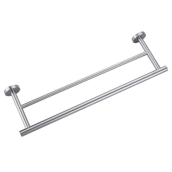 IVIGA Thicken SUS 304 Stainless Steel Double Round Bar 20 in. Wall Mount Towel Bar Bath Hardware Accessory in Brushed Nickel