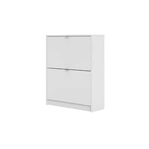 33.54 in. H x 27.68 in. W White Particle Board Shoe Storage Cabinet