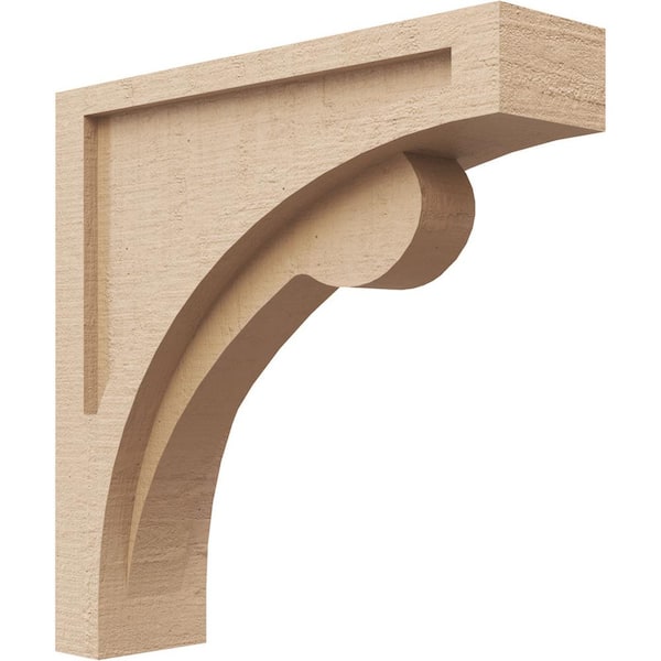 Ekena Millwork 4 in. x 16 in. x 16 in. Thin Viola Rough Cedar Woodgrain TimberThane Corbel, Primed Tan