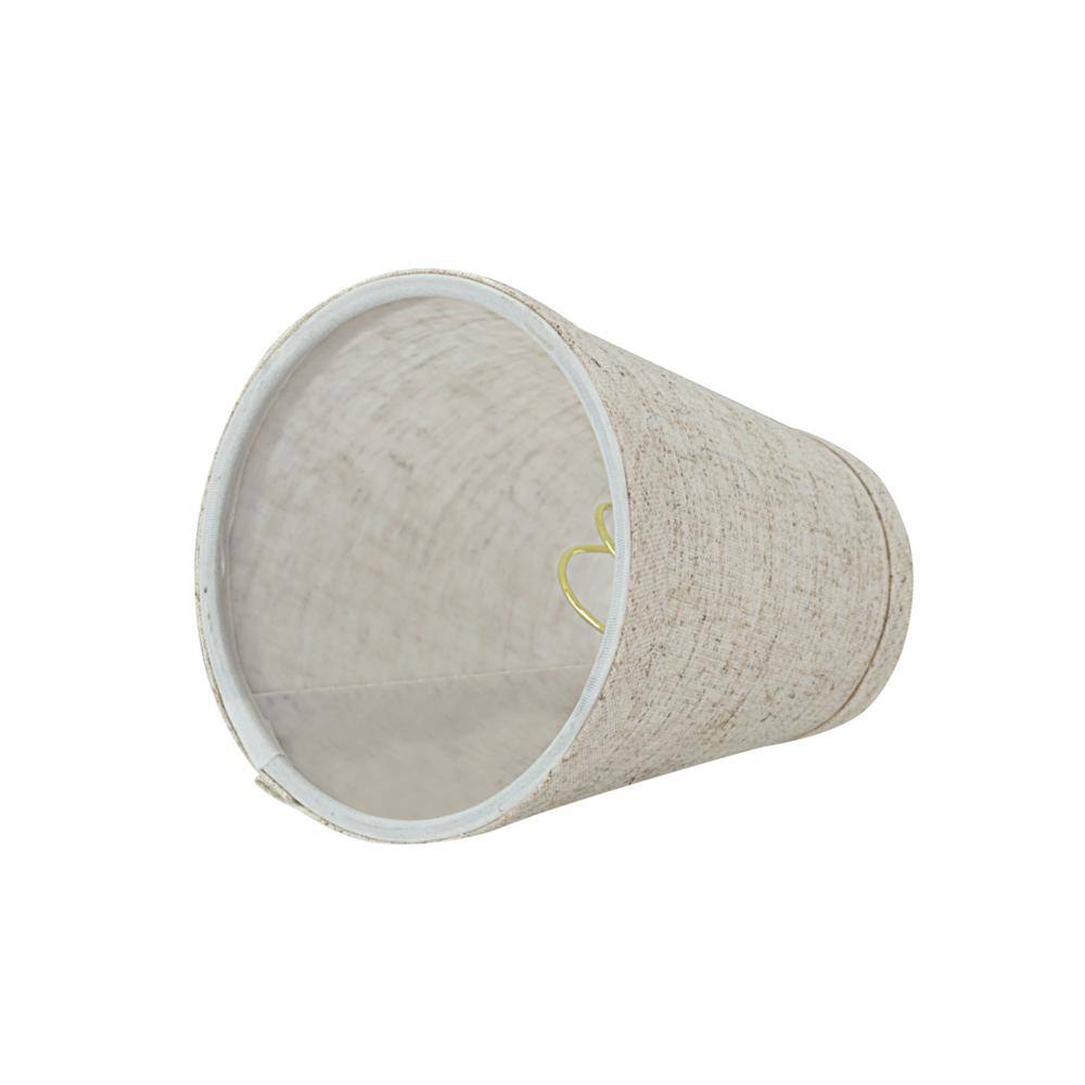 Beige Linen Empire Chandelier Clip-On Lamp Shades, Set of 6