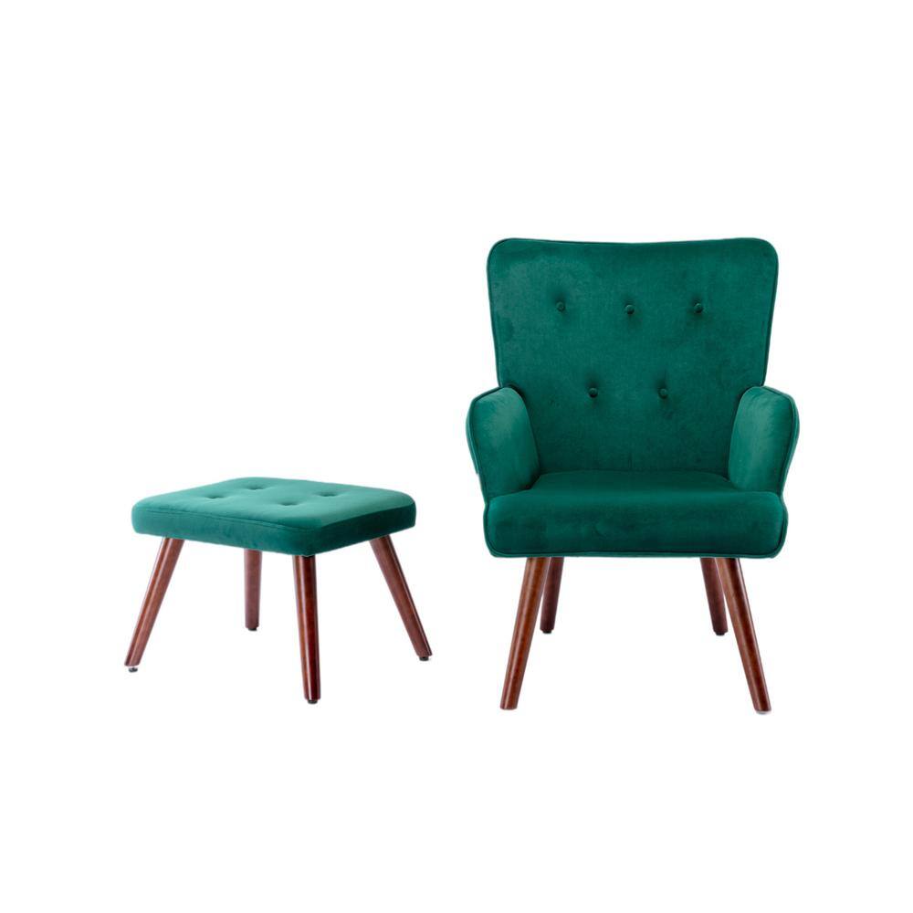 Green Lounge Chair TV Chair Bedroom Chair With Ottoman For Indoor Home