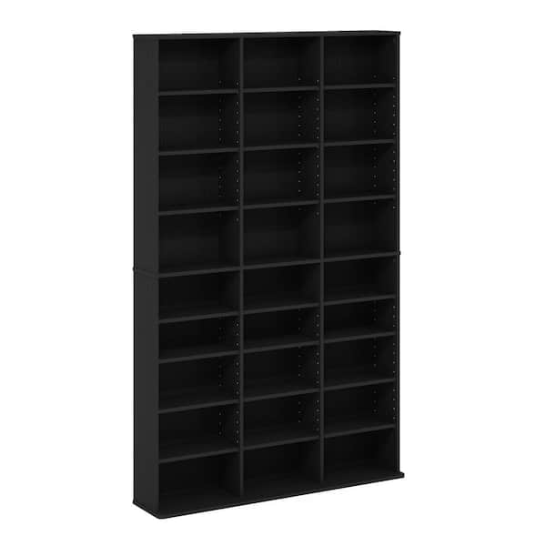 Furinno JAYA Americano 24-Shelf Multimedia Media Storage Tower Rack with Adjustable Shelves