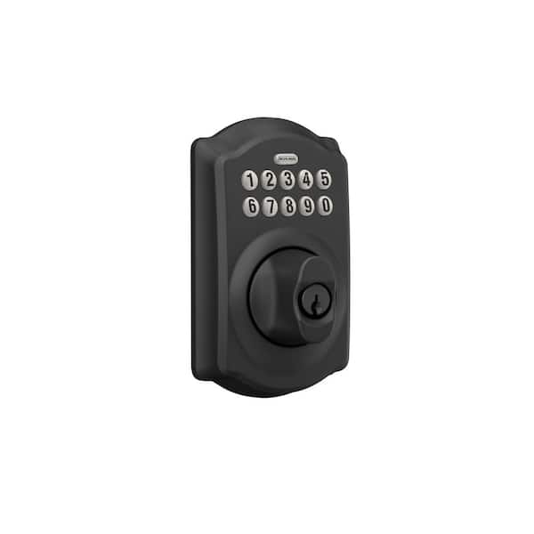 Camelot Matte Black Electronic Keypad Single Cylinder Deadbolt