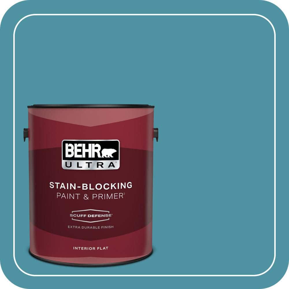 1 gal. #530D-6 Teal Bayou Extra Durable Flat Interior Paint & Primer price history on PriceWatchPro