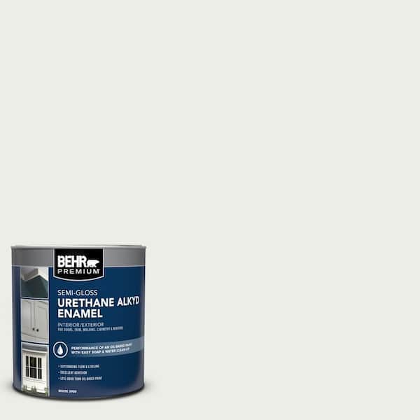 BEHR PREMIUM 1 qt. #52 White Semi-Gloss Enamel Urethane Alkyd Interior/Exterior Paint
