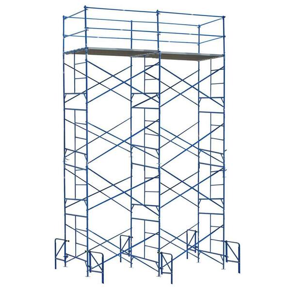 PRO-SERIES 20 ft. x 14 ft. x 5 ft. 4-Story Commercial Grade Scaffolding Set Guard Rail System and Outriggers-DISCONTINUED