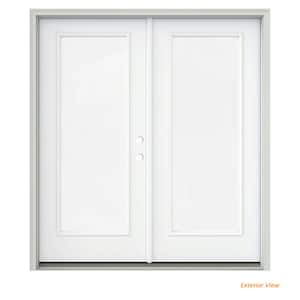 JELD-WEN 72 in. x 80 in. White Painted Steel Right-Hand Inswing Full ...