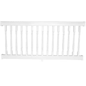 Delray 3.5 ft. H x 6 ft. W Vinyl White Railing Kit with Colonial Spindles