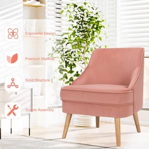 Pink Velvet Single Sofa Chair