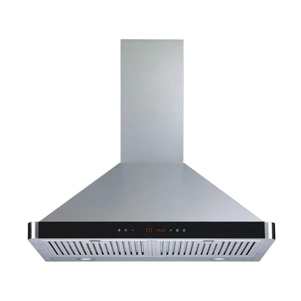 Winflo 30 in. 439 CFM Convertible Wall Mount Range Hood in Stainless Steel with Baffle Filters