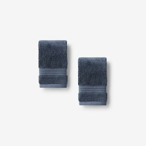 Cotton TENCEL Lyocell Sea Blue Solid Wash Cloth (Set of 2)