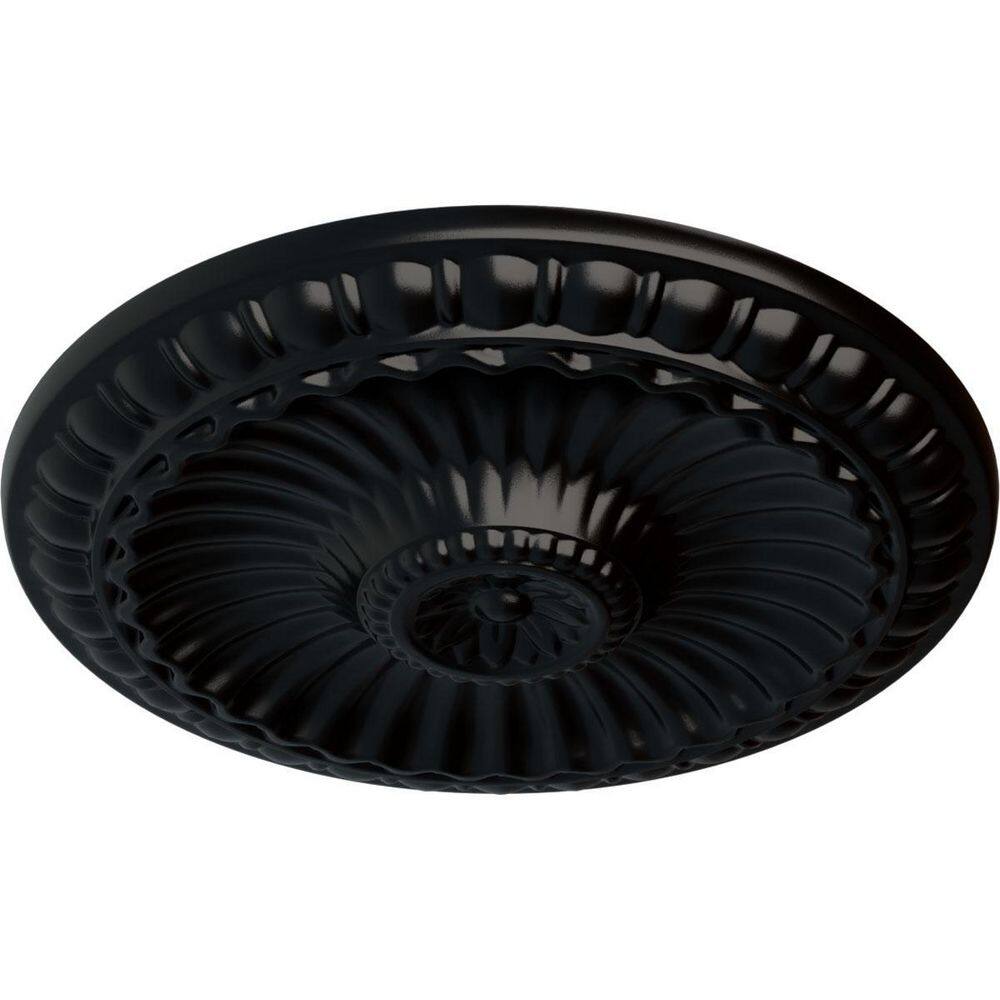 Jet Black Hand-Painted Polyurethane Ceiling Medallion