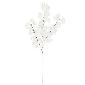 39 in. Double Bloom Cream White Artificial Cherry Blossom Flower Stem Spray Set of 4