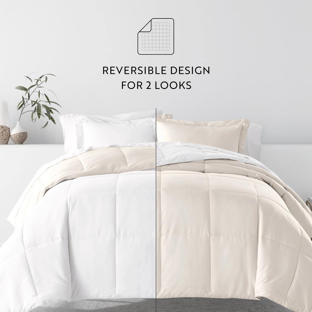 King White Down Alternative Reversible Microfiber Comforter Set