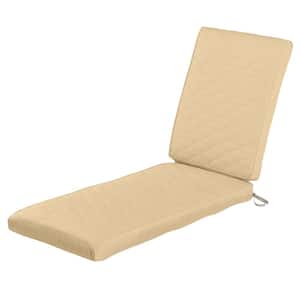 Montlake FadeSafe 80 in. L x 26 in. W x 3 in. Thick Chamomile Outdoor Quilted Chaise Lounge Cushion