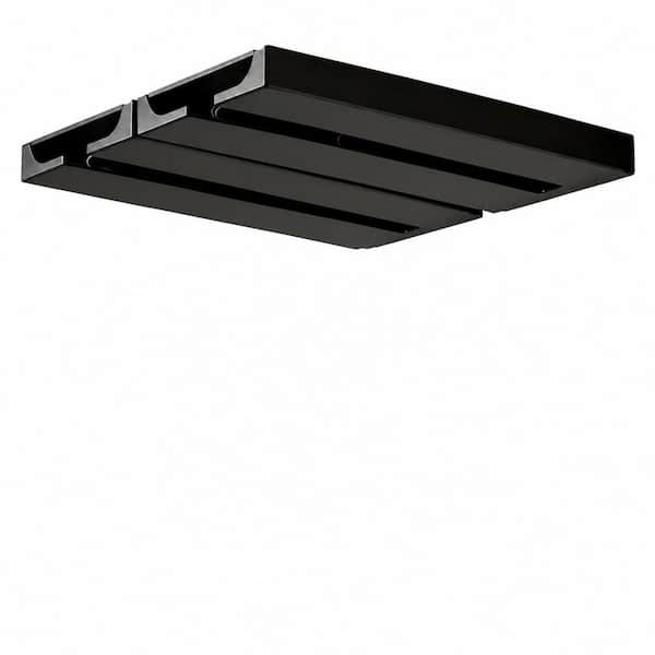Black ABS Under Cabinet Wine Glass Holder Rack Set of 2 for Bar and Kitchen Storage