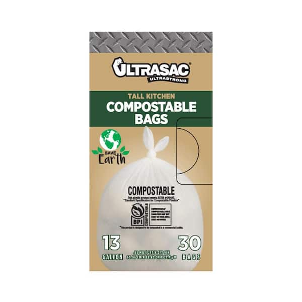 13 Gallon COMPOSTABLE Trash Can Liner (30 Count)