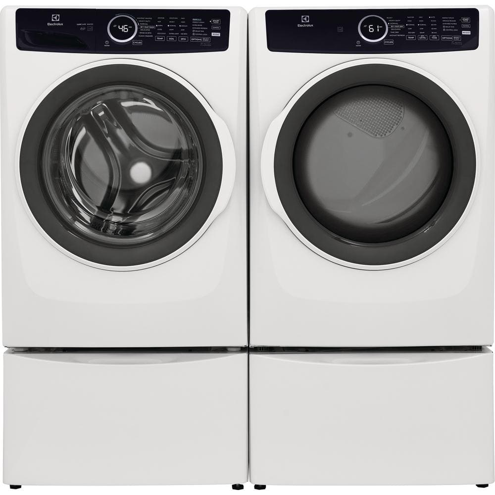 White Energy Star Front Load Electric Dryer with Steam and Moisture Sensing