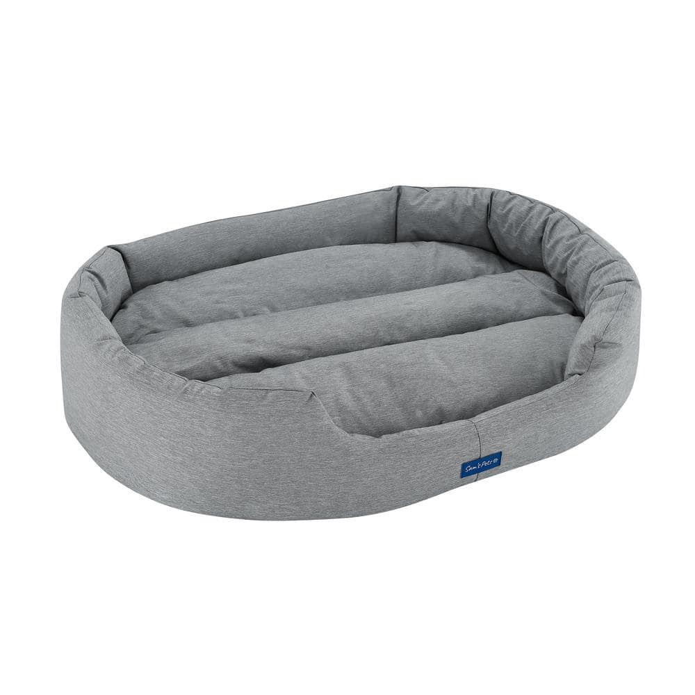 Medium Gray Water Resistant Round Pet Bed