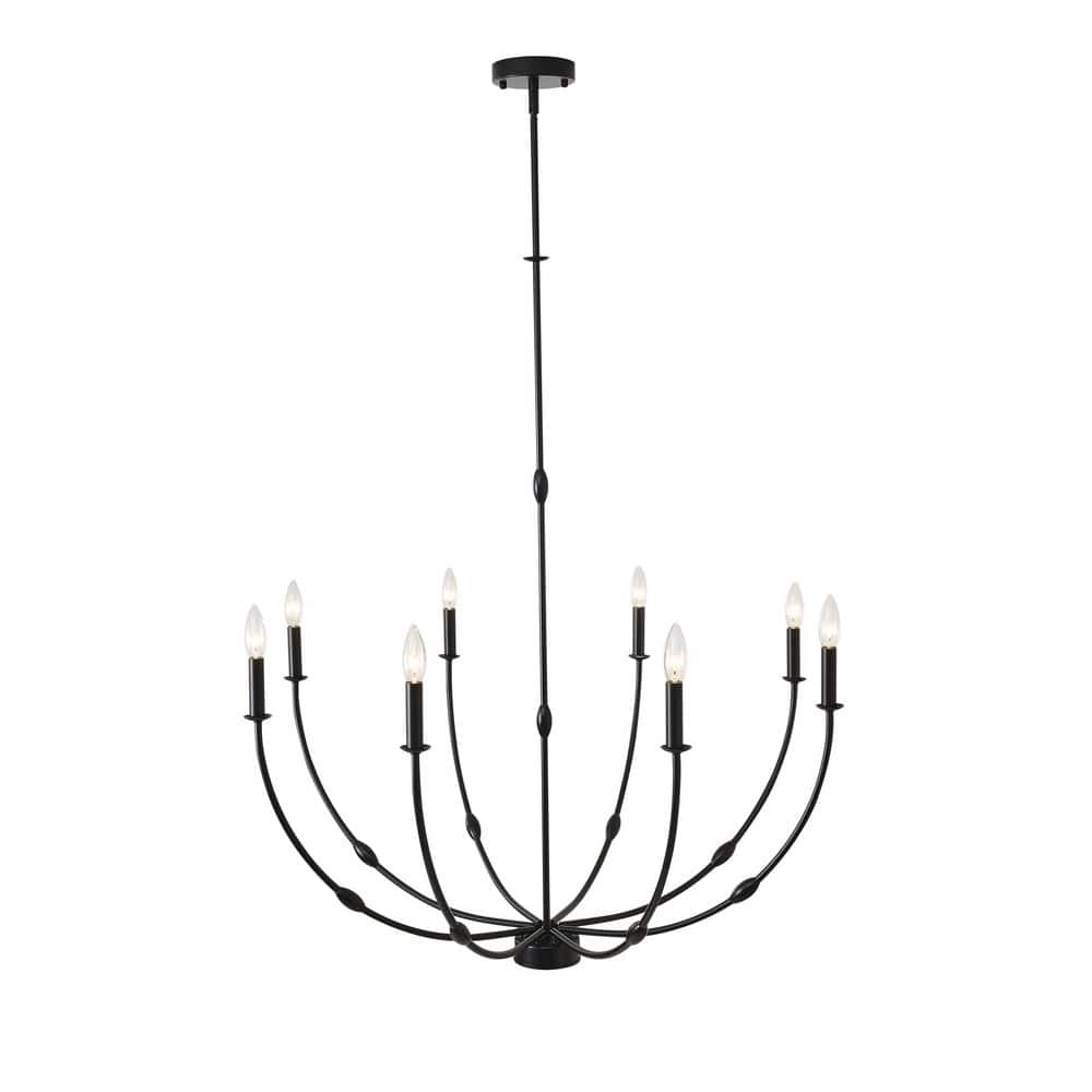 8-Light Modern Black Chandelier,Large Farmhouse Dining Room Light Fixture for High Ceilings,Industrial Candle Chandelier price history on PriceWatchPro