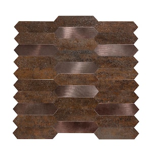 Burnt Copper 13.58 in. x 12.79 in. Metal and Composite Peel and Stick Tile (1 sq. ft./pack)