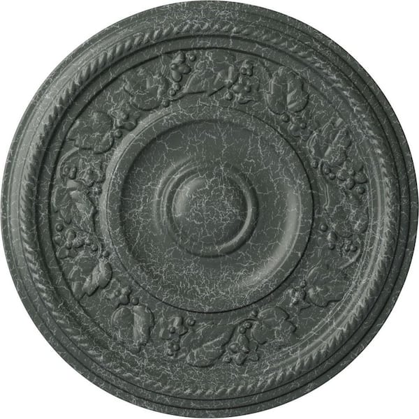 Ekena Millwork 3/4" x 16-1/8" x 16-1/8" Polyurethane Tyrone Ceiling Medallion, Athenian Green Crackle