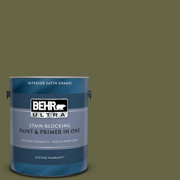 BEHR ULTRA 1 gal. #UL200-22 Amazon Jungle Satin Enamel Interior Paint and Primer in One