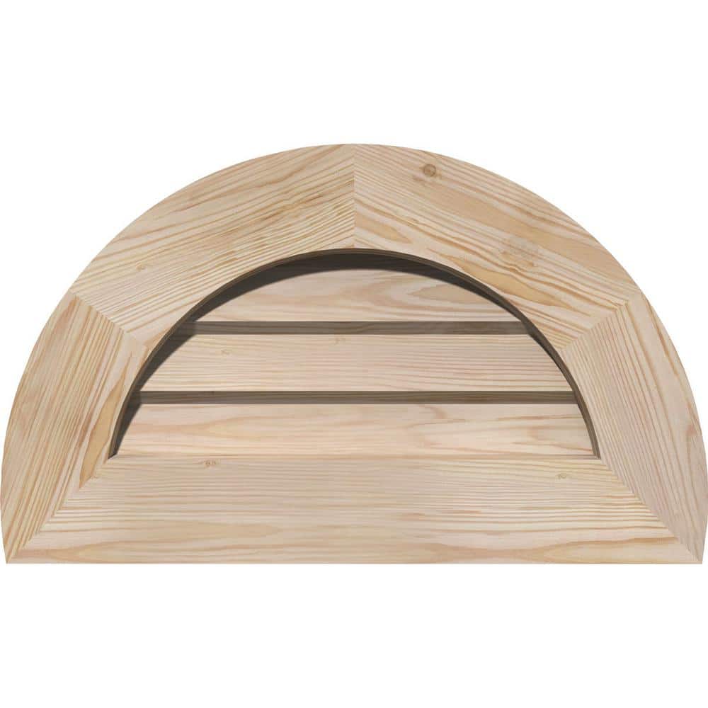 19 in. x 12 in. Half Round Unfinished Smooth Pine Wood Paintable Gable Louver Vent price history on PriceWatchPro