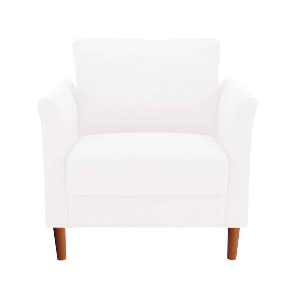 MAYKOOSH White Living Room Accent Chair, Mid Century Single Sofa Chair ...