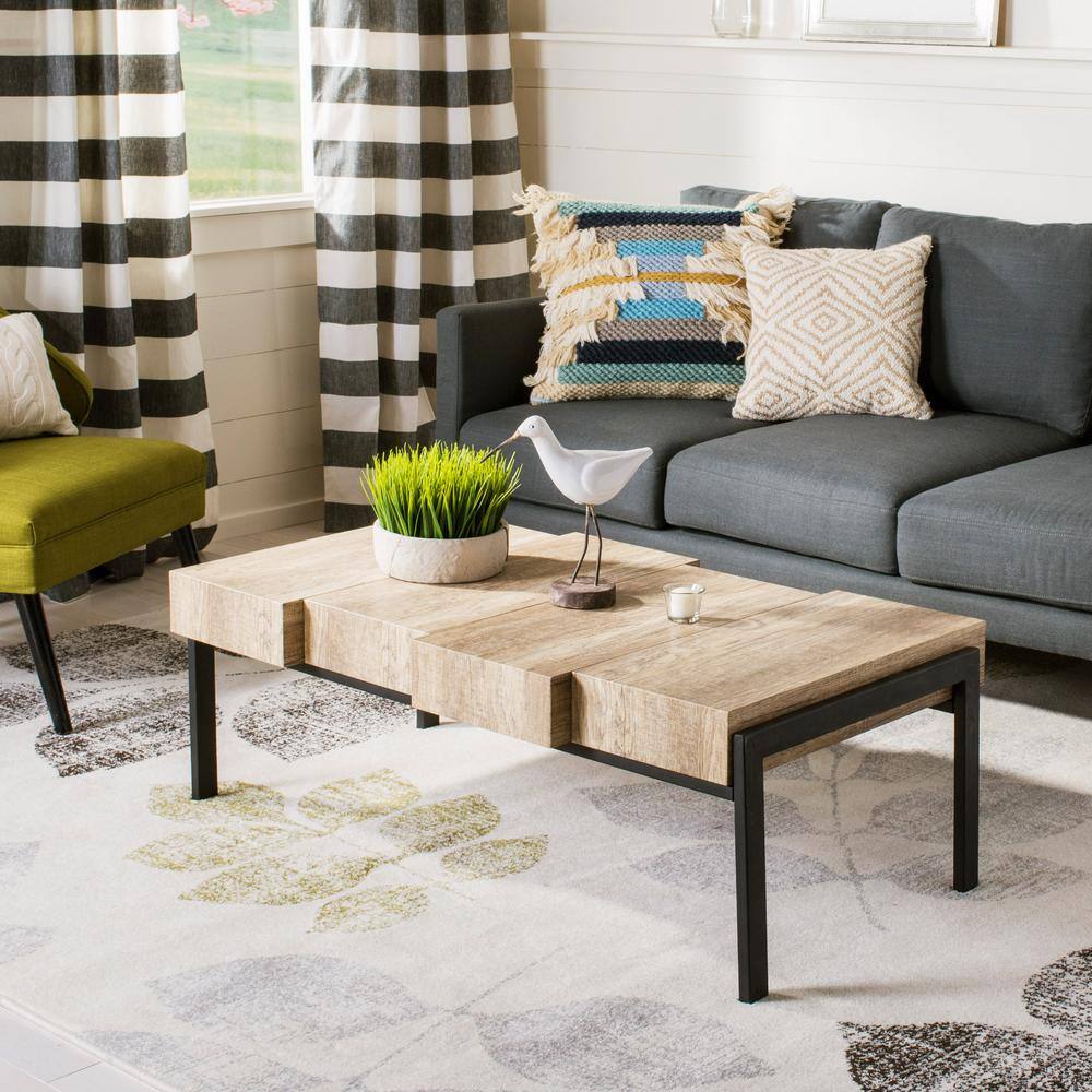 Alexander 44 in. Canyon Gray/Black Large Specialty Wood Coffee Table